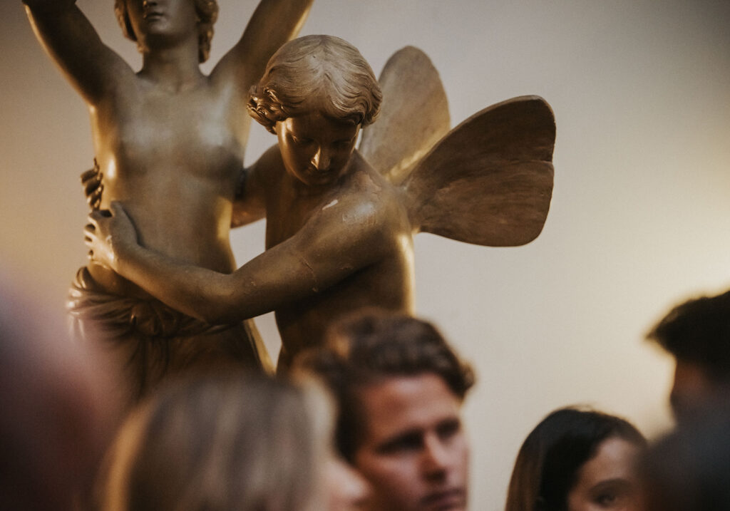 A close-up of an ornate cherub statue in the Octagonal Hall at Battersea Arts Centre, capturing the historic beauty of the venue.